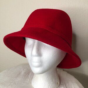 Gorgeous, Red Wool Bucket Hat by "August"